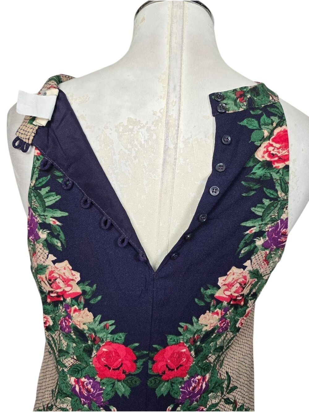 One Clothing Floral Mini Dress Blue Red Green Purple S - Picture 8 of 11